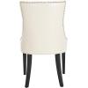 SAFAVIEH Mercer Collection Heather Beige Linen Nailhead Dining Chair(Cream)