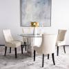 SAFAVIEH Mercer Collection Heather Beige Linen Nailhead Dining Chair(Cream)