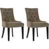 SAFAVIEH Mercer Collection Heather Beige Linen Nailhead Dining Chair(Grey)