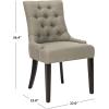 SAFAVIEH Mercer Collection Heather Beige Linen Nailhead Dining Chair(Sea Mist)