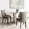 SAFAVIEH Mercer Collection Heather Beige Linen Nailhead Dining Chair(Sea Mist)