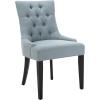 SAFAVIEH Mercer Collection Heather Beige Linen Nailhead Dining Chair(Sky Blue)