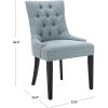 SAFAVIEH Mercer Collection Heather Beige Linen Nailhead Dining Chair(Sky Blue)