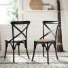 Safavieh American Homes Collection Franklin Farmhouse X-Back Antique White Side Chair(Black)