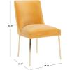 Safavieh Couture Home Nolita Glam Mustard Velvet Dining Chair(Mustard / Brass)