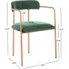 Safavieh Home Camille Grey Velvet and Gold Low Back Side Chair, Set of 2(Malachite Green / Gold)