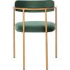 Safavieh Home Camille Grey Velvet and Gold Low Back Side Chair, Set of 2(Malachite Green / Gold)