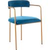 Safavieh Home Camille Grey Velvet and Gold Low Back Side Chair, Set of 2(Navy / Gold)