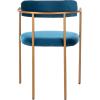 Safavieh Home Camille Grey Velvet and Gold Low Back Side Chair, Set of 2(Navy / Gold)