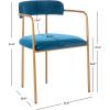 Safavieh Home Camille Grey Velvet and Gold Low Back Side Chair, Set of 2(Navy / Gold)