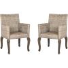 Safavieh Home Collection Armando Natural Wicker Dining Chair(White Washed)