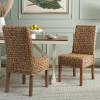 Safavieh Home Collection Aubrey Walnut Wicker Side Chair, Set of 2(Honey Brown/Golden Brown)