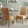 Safavieh Home Collection Aubrey Walnut Wicker Side Chair, Set of 2(Natural/Natural)