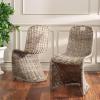 Safavieh Home Collection Cilombo Natural Wicker Dining Chair (Set of 2), 19″