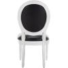 Safavieh Home Collection Holloway 19”H French Brasserie Linen Oval Light Grey and Cream Side Chair(Black / Cream)