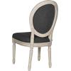Safavieh Home Collection Holloway 19”H French Brasserie Linen Oval Light Grey and Cream Side Chair(Charcoal / Grey)