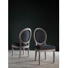 Safavieh Home Collection Holloway 19”H French Brasserie Linen Oval Light Grey and Cream Side Chair(Charcoal / Grey)