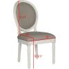 Safavieh Home Collection Holloway 19”H French Brasserie Linen Oval Light Grey and Cream Side Chair(Light Grey / Cream)