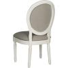 Safavieh Home Collection Holloway 19”H French Brasserie Linen Oval Light Grey and Cream Side Chair(Light Grey / Cream)