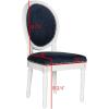 Safavieh Home Collection Holloway 19”H French Brasserie Linen Oval Light Grey and Cream Side Chair(Navy Velvet/Cream)