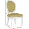 Safavieh Home Collection Holloway 19”H French Brasserie Linen Oval Light Grey and Cream Side Chair(Spring Green / Cream)