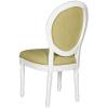 Safavieh Home Collection Holloway 19”H French Brasserie Linen Oval Light Grey and Cream Side Chair(Spring Green / Cream)