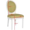 Safavieh Home Collection Holloway 19”H French Brasserie Linen Oval Light Grey and Cream Side Chair(Spring Green / Cream)