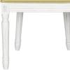 Safavieh Home Collection Holloway 19”H French Brasserie Linen Oval Light Grey and Cream Side Chair(Spring Green / Cream)