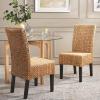 Safavieh Home Collection Luz Natural Wicker Dining Chair (Set of 2), 18″