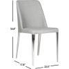 Safavieh Home Collection Mid-Century Modern Baltic White Side Chair(Grey Linen)
