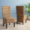 Safavieh Home Collection Pembrooke Wicker Side Chairs, Antique Grey, Set of 2(Banana Natural)
