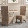 Safavieh Home Collection Pembrooke Wicker Side Chairs, Antique Grey, Set of 2(Natural)