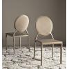 Safavieh Home Collection Warner Mid-Century White Round Back Side Chair(Brown)