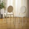 Safavieh Home Collection Warner Mid-Century White Round Back Side Chair(Butter Cream)
