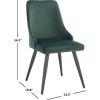Safavieh Home Collection Zoi Velvet 19-inch (Set of 2) Dining Chair, Taupe/Black(Malachite Green / Black)