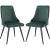 Safavieh Home Collection Zoi Velvet 19-inch (Set of 2) Dining Chair, Taupe/Black(Malachite Green / Black)