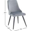 Safavieh Home Collection Zoi Velvet 19-inch (Set of 2) Dining Chair, Taupe/Black(Slate Grey / Black)