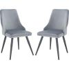 Safavieh Home Collection Zoi Velvet 19-inch (Set of 2) Dining Chair, Taupe/Black(Slate Grey / Black)
