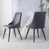 Safavieh Home Collection Zoi Velvet 19-inch (Set of 2) Dining Chair, Taupe/Black(Slate Grey / Black)