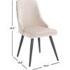 Safavieh Home Collection Zoi Velvet 19-inch (Set of 2) Dining Chair, Taupe/Black(Taupe / Black)