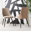 Safavieh Home Collection Zoi Velvet 19-inch (Set of 2) Dining Chair, Taupe/Black(Taupe / Black)