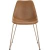 Safavieh Home Dorian Mid-Century Modern Light Brown Faux Leather and Copper Dining Chair, Set of 2(Cognac / Copper)
