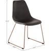 Safavieh Home Dorian Mid-Century Modern Light Brown Faux Leather and Copper Dining Chair, Set of 2(Grey / Copper)