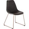 Safavieh Home Dorian Mid-Century Modern Light Brown Faux Leather and Copper Dining Chair, Set of 2(Grey / Copper)
