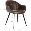 Safavieh Home Dublin Mid-Century Modern Dark Brown Faux Leather and Black Dining Tub Chair, Set of 2(Light Brown / Black)