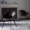 Safavieh Home Dublin Mid-Century Modern Dark Brown Faux Leather and Black Dining Tub Chair, Set of 2(Light Brown / Black)