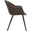 Safavieh Home Dublin Mid-Century Modern Dark Brown Faux Leather and Black Dining Tub Chair, Set of 2(Light Brown / Black)