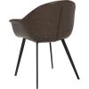 Safavieh Home Dublin Mid-Century Modern Dark Brown Faux Leather and Black Dining Tub Chair, Set of 2(Light Brown / Black)