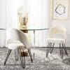 Safavieh Home Jora Retro Cream Velvet and Matte Black Side Chair, Set of 2(Cream / Black)