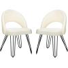 Safavieh Home Jora Retro Cream Velvet and Matte Black Side Chair, Set of 2(Cream / Black)